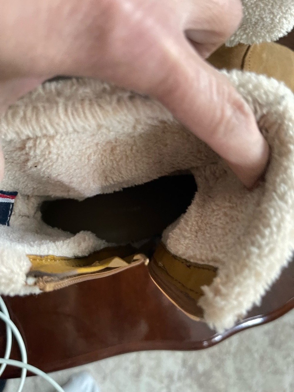 Tommy Hilfiger Tan Suede Shearling-Lined Ankle Boot - Picture 8 of 10